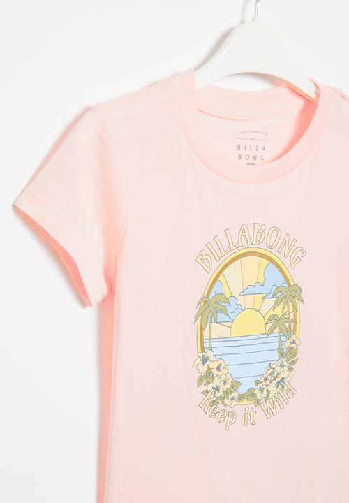 Billabong  - Groms keep it wild short sleeve tee - pretty in pink