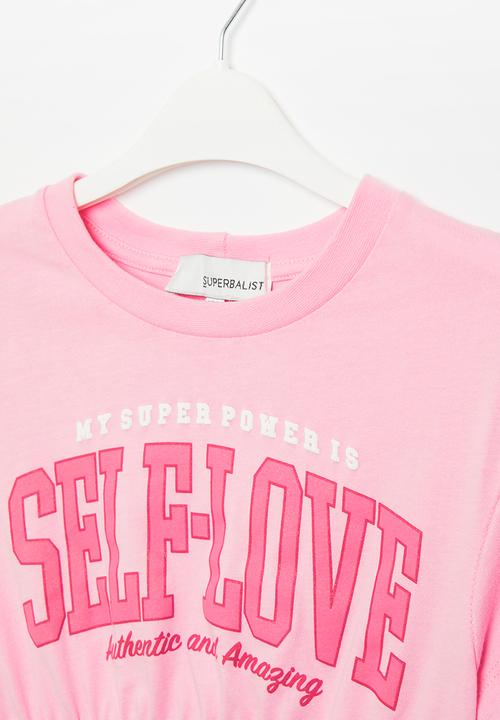 Superbalist - Crop top with elasticated hem - pink