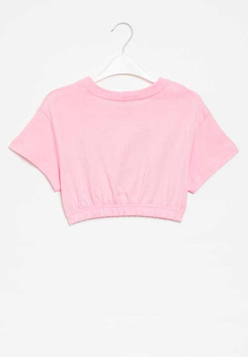 Superbalist - Crop top with elasticated hem - pink
