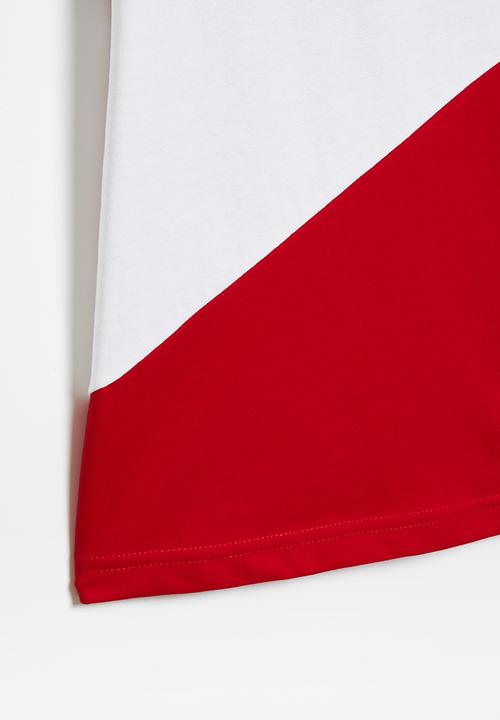 POLO - Boys colour blocked tee - red