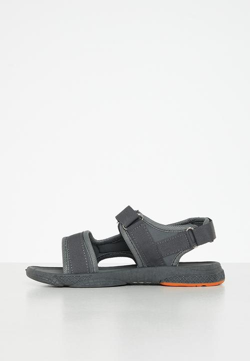 Tom Tom - Boys velcro strap sandal - grey & orange