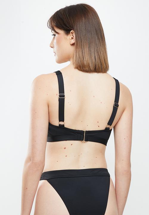 Cotton On - Square neck bikini top - black