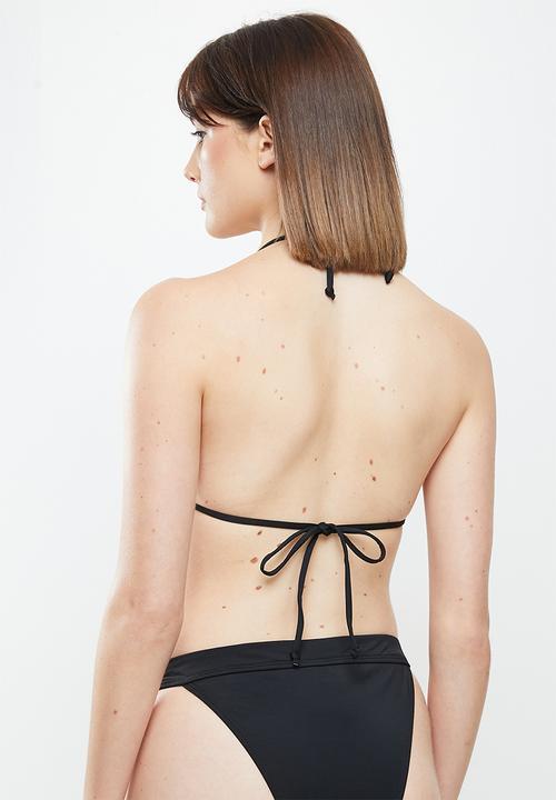 Cotton On - Slider triangle bikini top - black