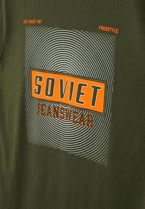 SOVIET - B maceo boys short logo tee - olive