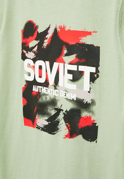 SOVIET - B brenner boys short sleeve logo tee - d sage