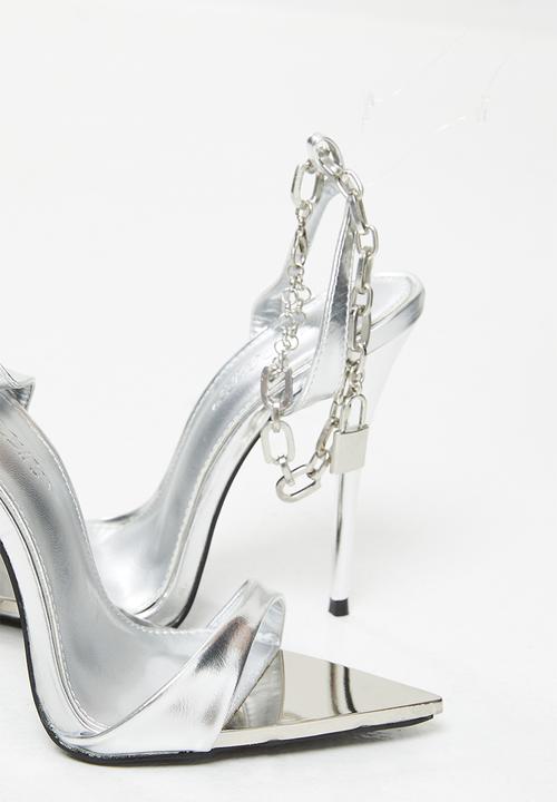 Public Desire - Triumph wide fit stiletto heel - silver pu