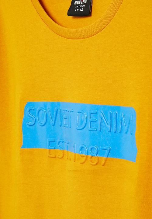 SOVIET - B lander boys short sleeve logo tee - new mustard
