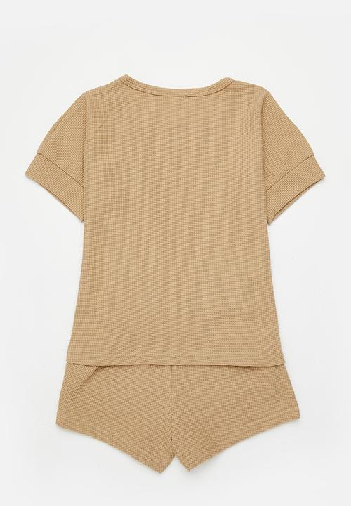 Pop Candy - Tee & shorts set - stone