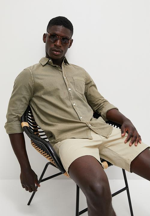 Lark & Crosse - Regular fit chino short - stone