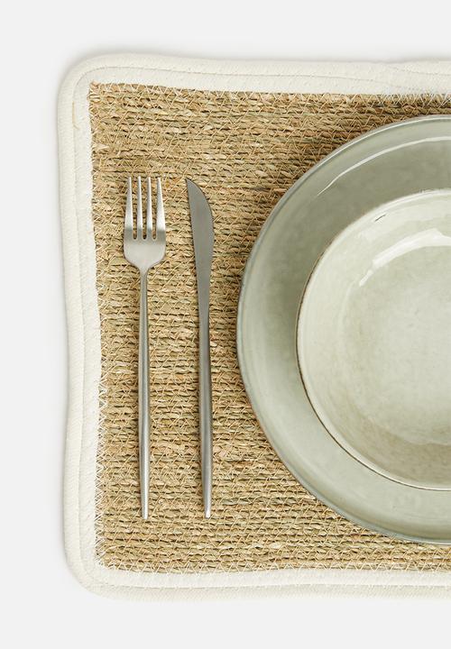 Excellent Houseware - Brim placemat set of 4 - cream