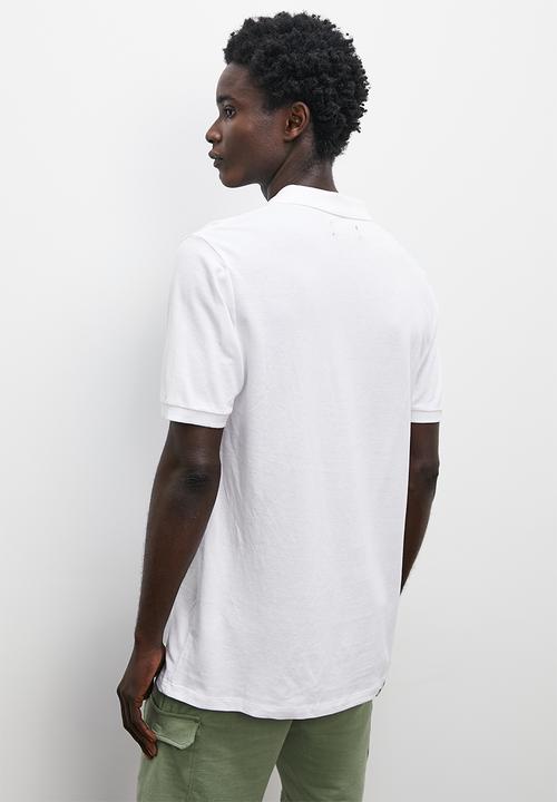 Superbalist - Pique slim fit golfer - white