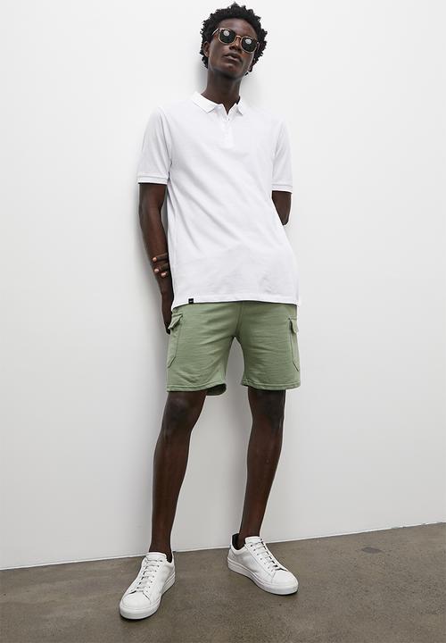 Superbalist - Pique slim fit golfer - white