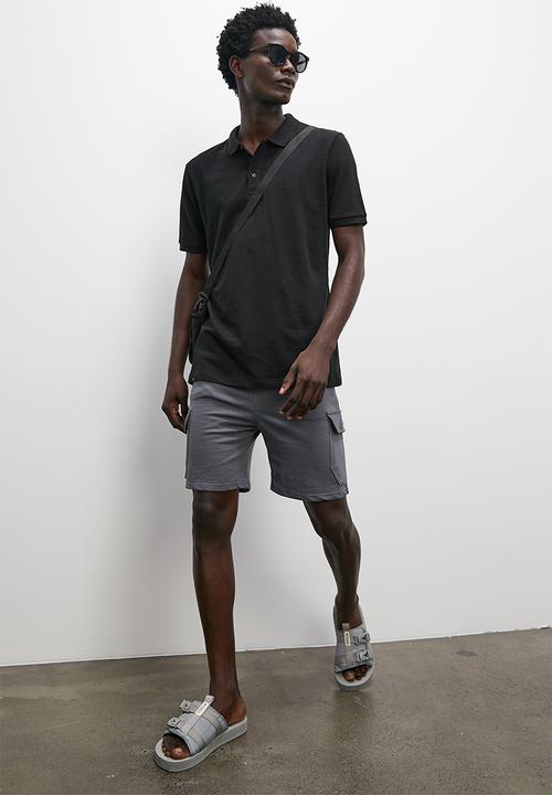 Superbalist - Pique slim fit golfer - black