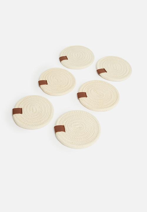 Sixth Floor - Dipuo rop coaster set of 6 - crème fresh