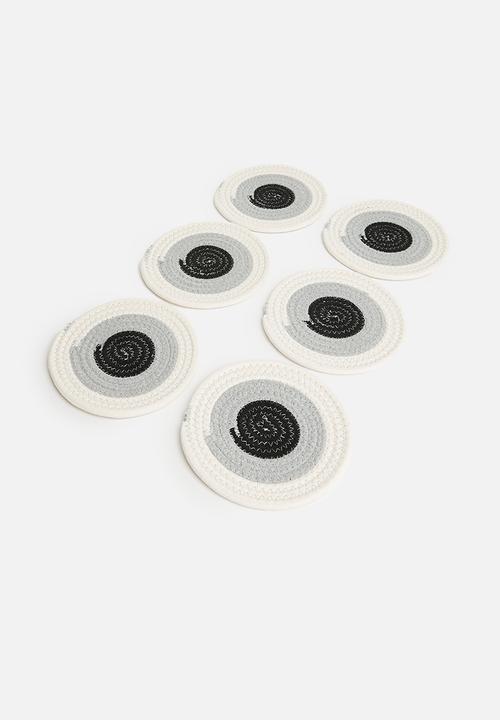 Sixth Floor - Ero cottton coaster set of 6 - charcoal