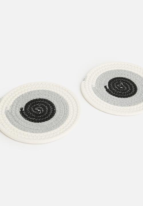 Sixth Floor - Ero cottton coaster set of 6 - charcoal