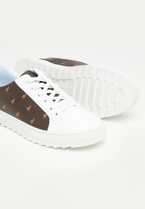 POLO - Colour block monogram sneaker - brown