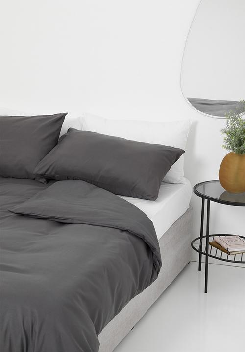 Sixth Floor - Recycled microfibre duvet set - pewter