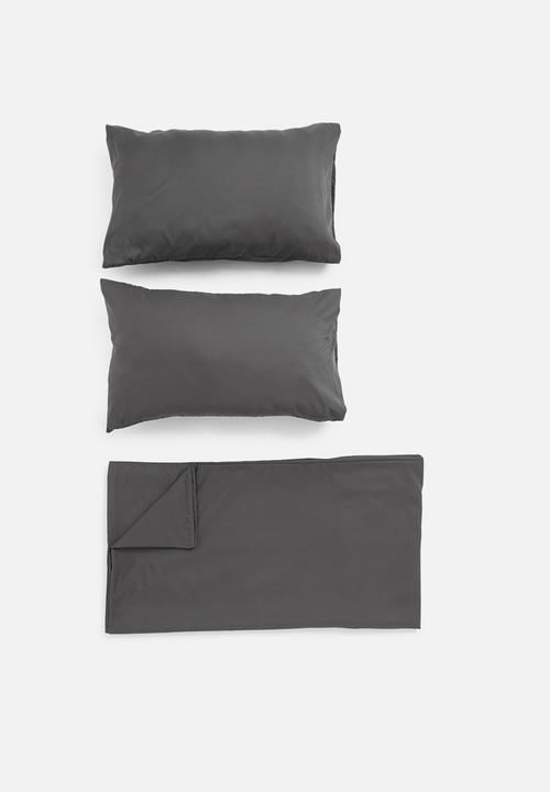 Sixth Floor - Recycled microfibre duvet set - pewter