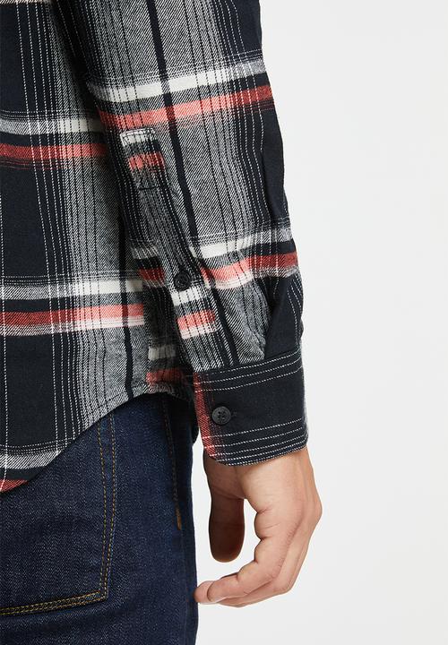 Only & Sons - Onstam long sleeve check flannel shirt - black