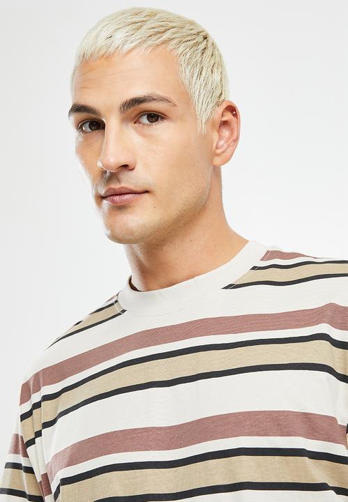 Only & Sons - Onsfred rlx printed stripe ss 3128 tee - silver lining