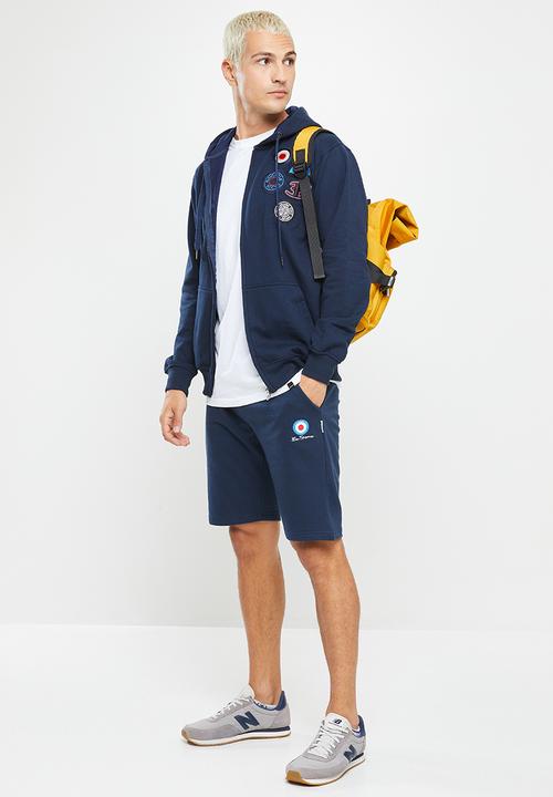 Ben Sherman - Emb badge zip thru hoodie - navy