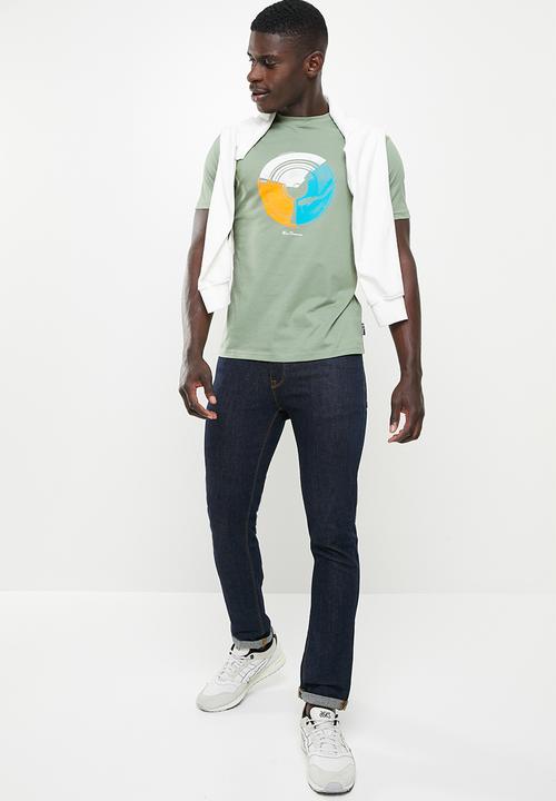 Ben Sherman - Music mash tee shirt - pale khaki