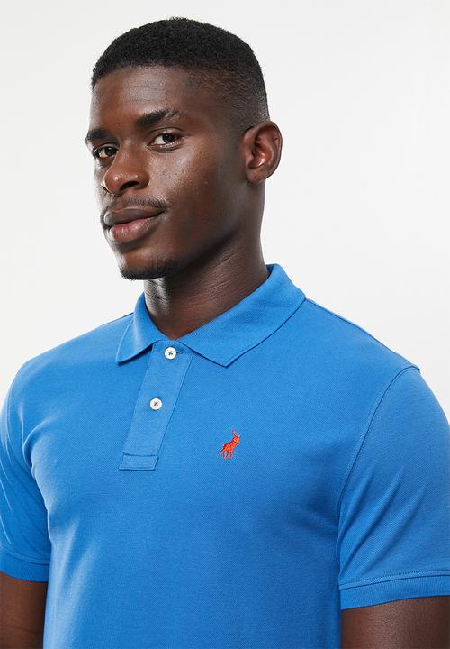 POLO - Men classic pique ss golfer - blue
