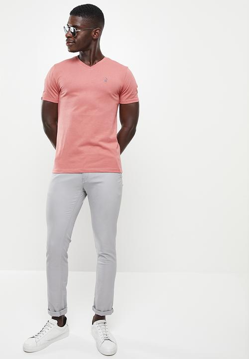 POLO - Men vneck tee  - pink