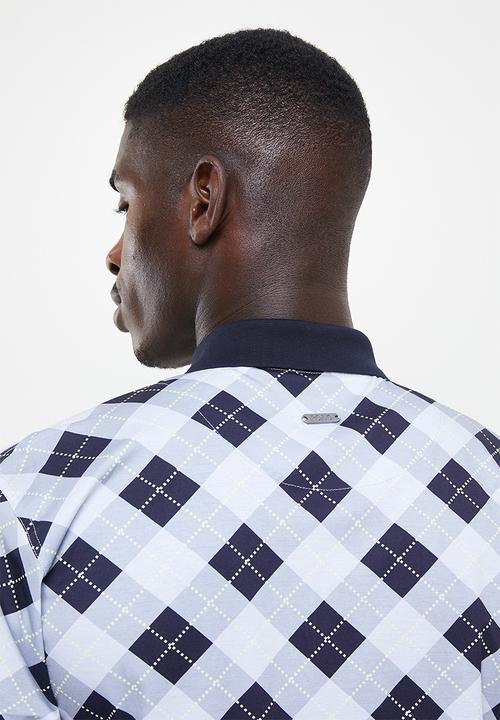 POLO - Men argyle merc golfer - blue