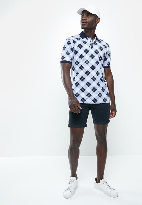 POLO - Men argyle merc golfer - blue