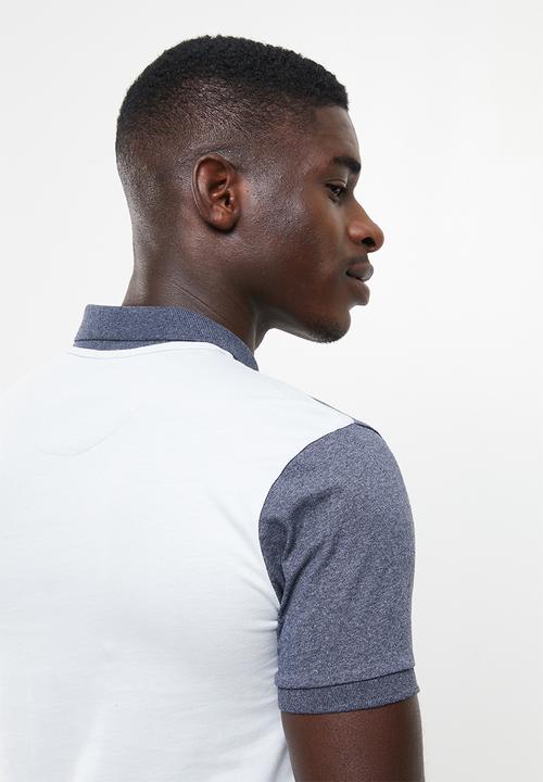 POLO - Men colour blocked golfer - blue melange