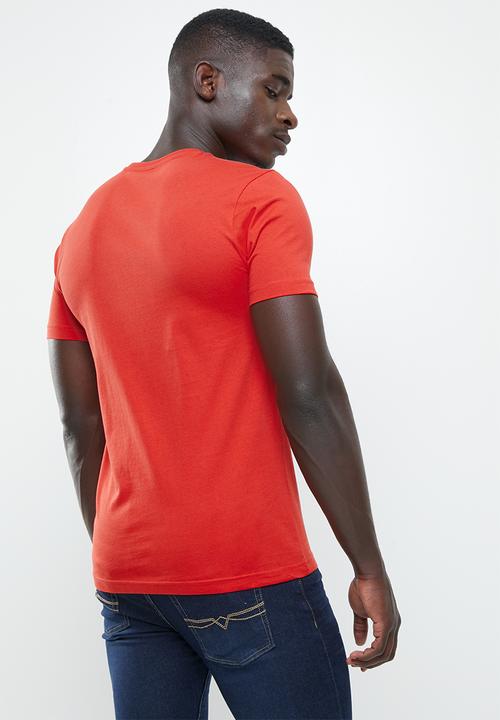 POLO - Men block graphic tee - red