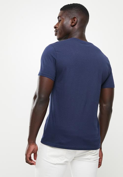 POLO - Men logo emb tee - navy