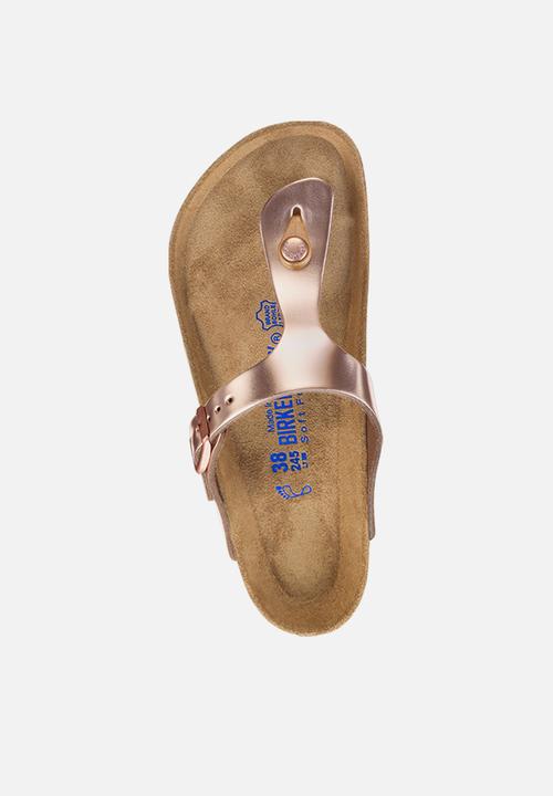 Birkenstock - Gizeh sfb metallic leather narrow - metallic copper