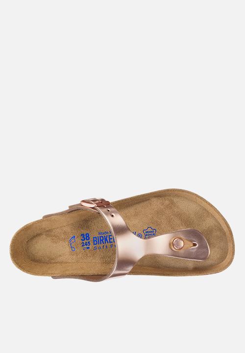 Birkenstock - Gizeh sfb metallic leather narrow - metallic copper
