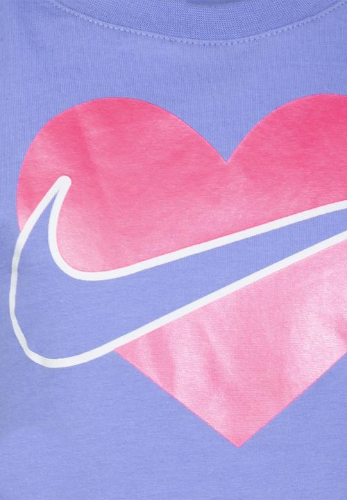 Nike - Nkg nike core heart ss tee - light thistle
