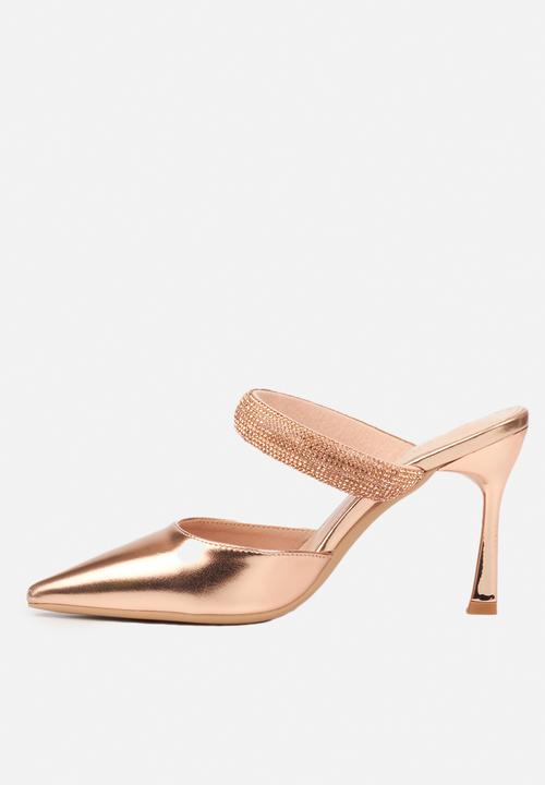 Miss Black - Devine1 court heel - rose gold