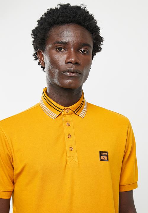SOVIET - M honcho pique golfer - mustard