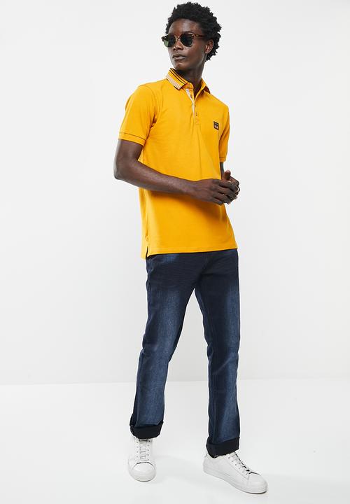 SOVIET - M honcho pique golfer - mustard