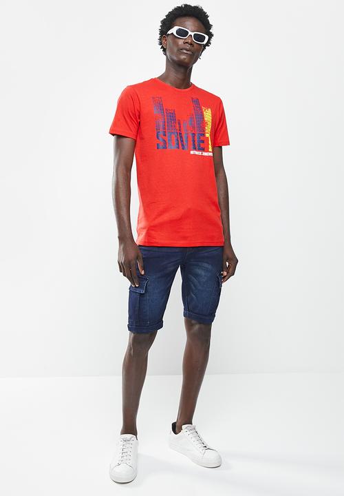 SOVIET - M marlow short sleeve logo tee - red