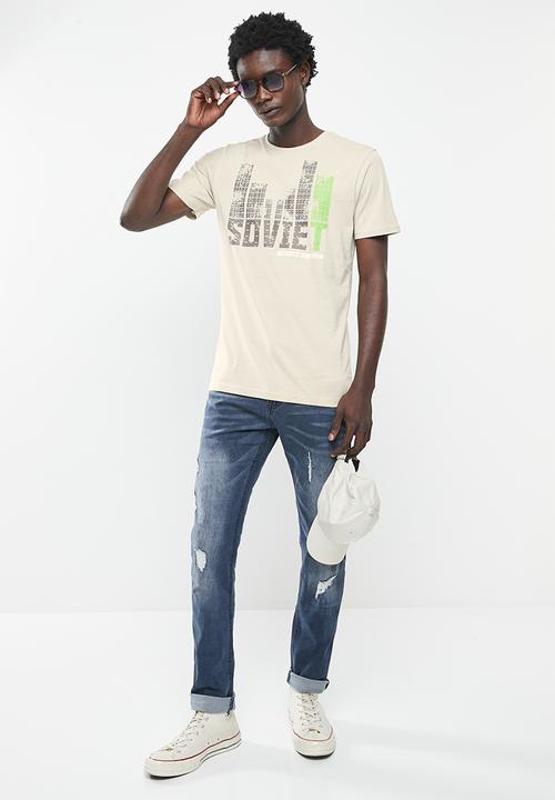 SOVIET - M marlow short sleeve logo tee - new grey