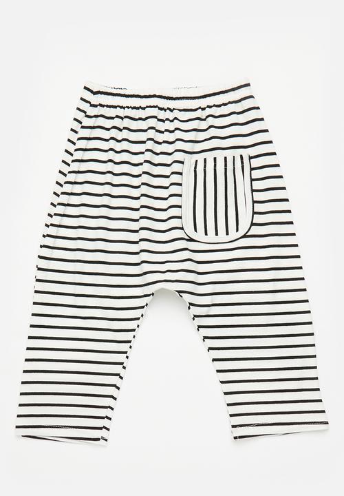 Pop Candy - Baby stripe pants - black & white