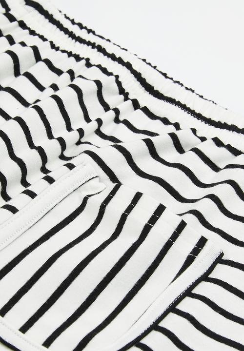Pop Candy - Baby stripe pants - black & white