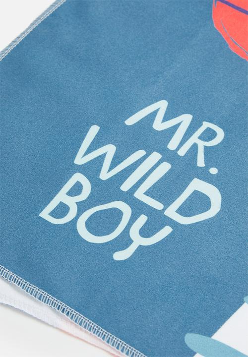 Pop Candy - Boys hooded dino towel - blue & red