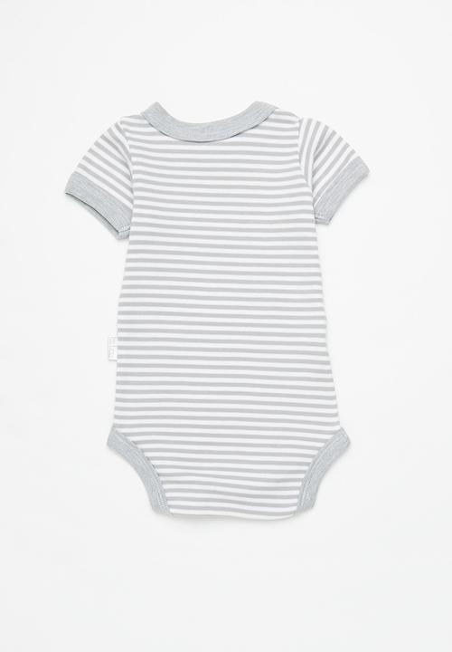 Little Lumps - 2 pack onesies - grey stripe