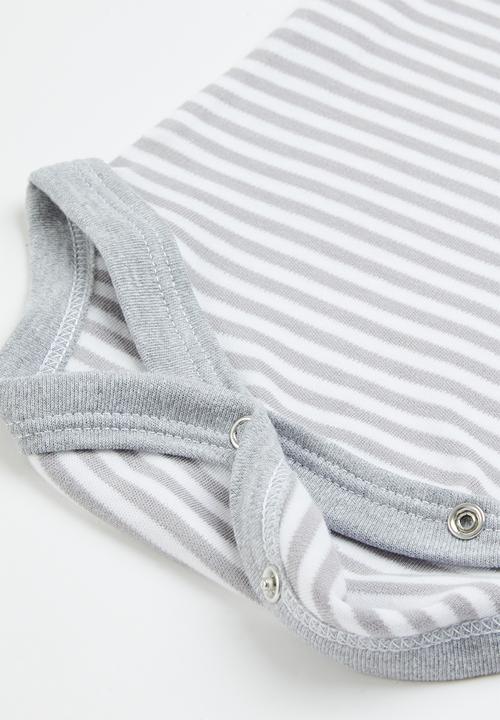 Little Lumps - 2 pack onesies - grey stripe