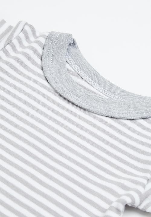 Little Lumps - 2 pack onesies - grey stripe