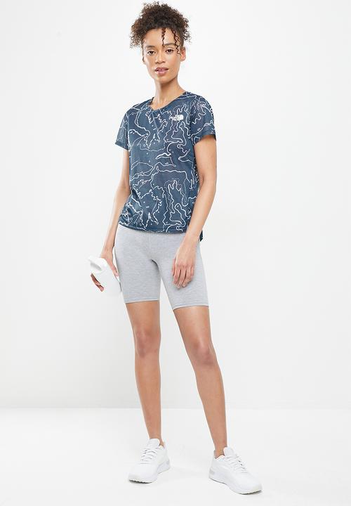 The North Face - W printed sunriser short sleeve shirt - shady blue valley topo print