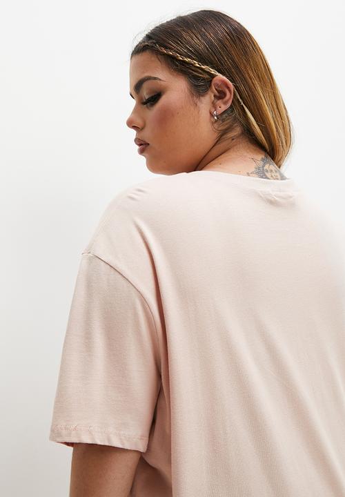 Blake - Oversized tee with print - stone1